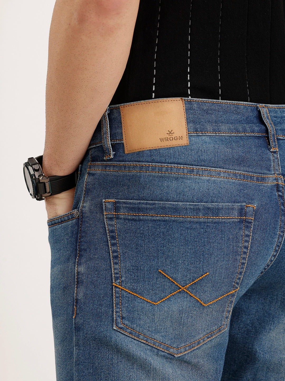 Faded Straight Fit Denim Jeans | Light Blue