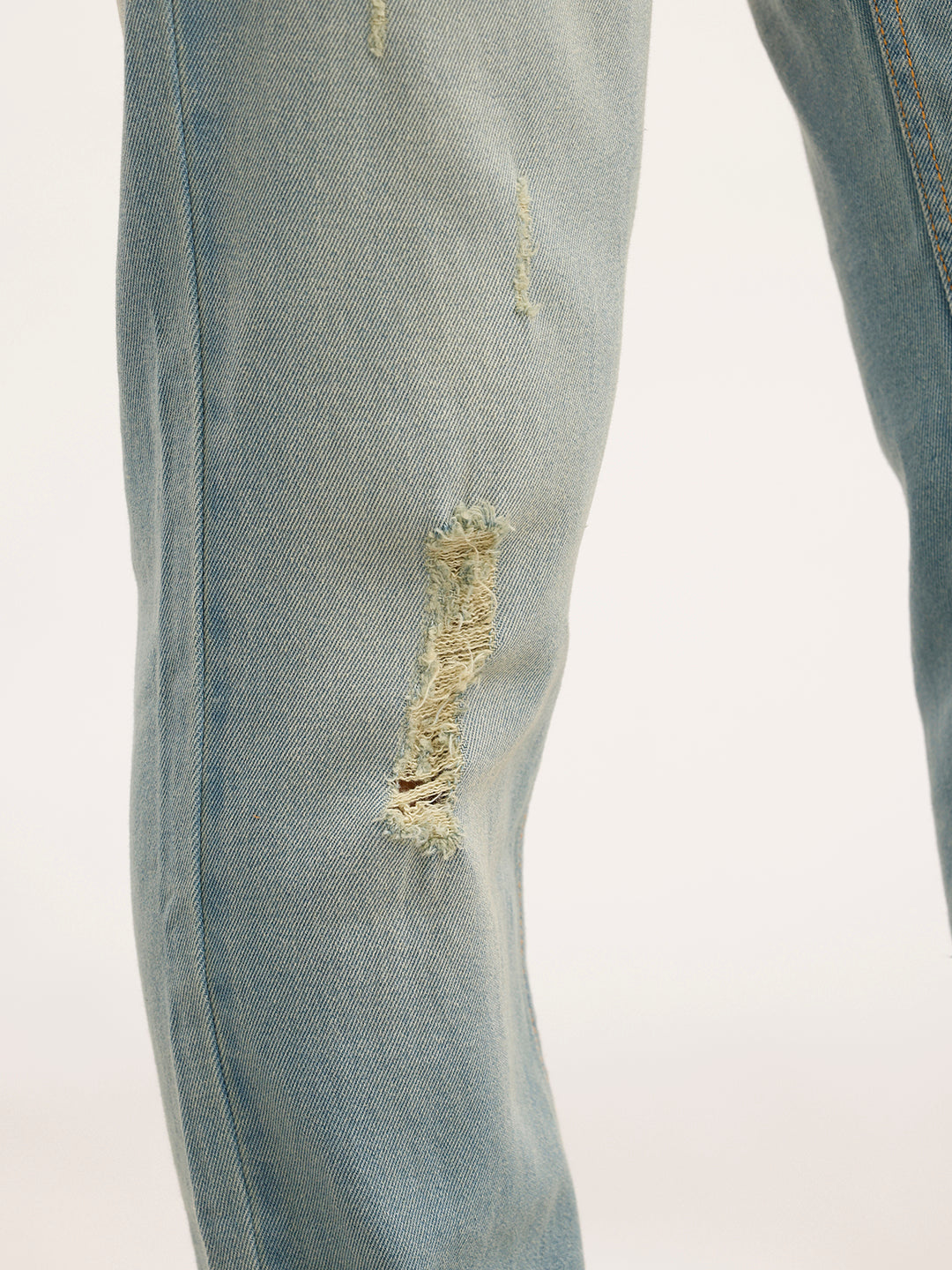 Faded Slim Fit Distressed Denim Jeans | Light Blue