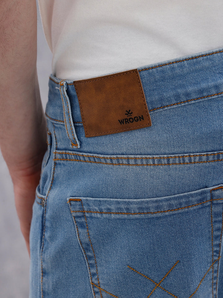 Heavy Fade Skinny Crop Jeans | Light Blue