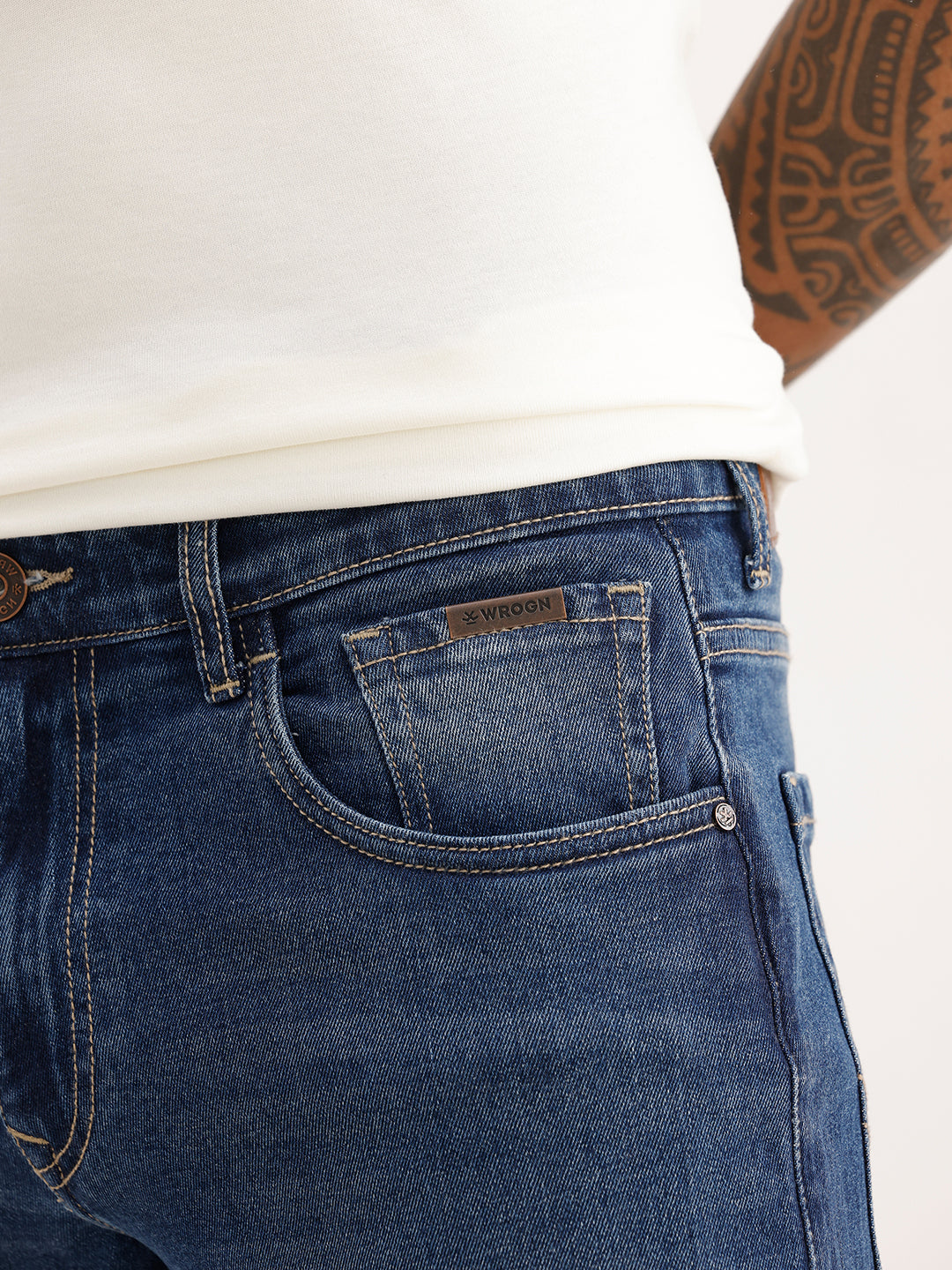 Washed Slim Fit Denim Jeans | Light Blue
