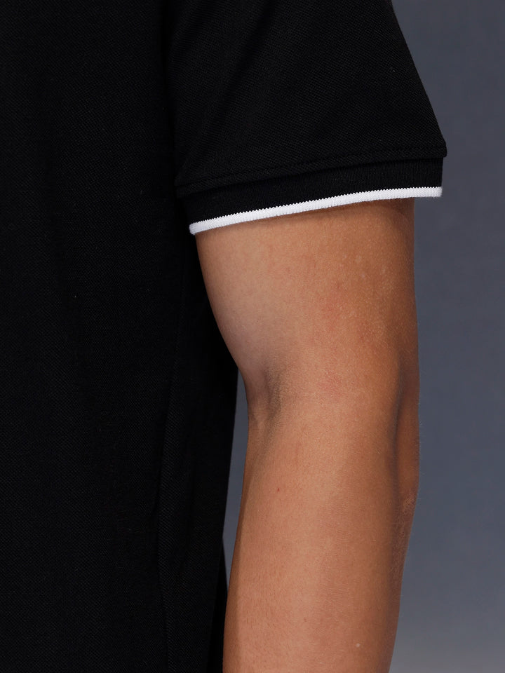 Signature Trim Detail Polo Shirt | Black