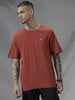 Textured Rust Crew Neck T-Shirt