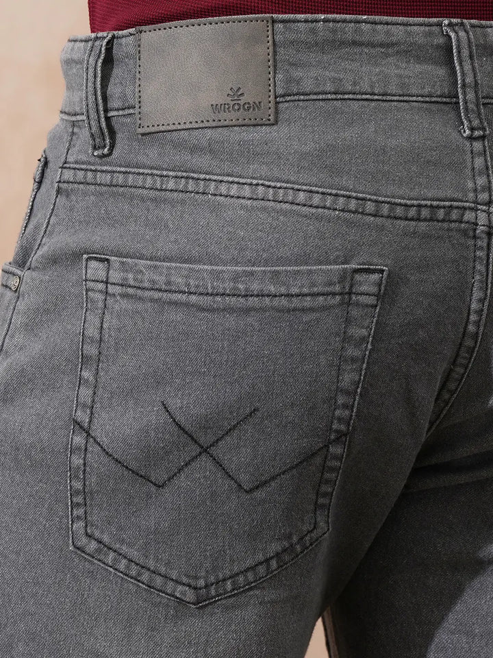 Solid Slim Tapered Jeans | Grey