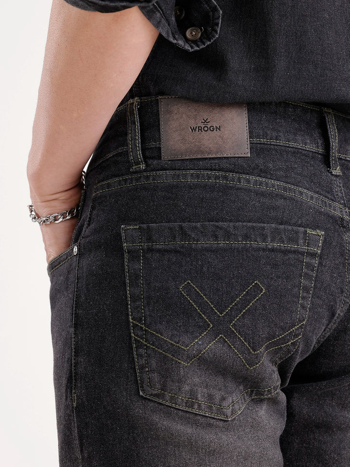 Faded Slim Fit Denim | Dark Grey