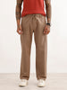 Textured Loose Fit Trousers | Light Brown