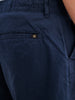 Loose Fit Solid Linen Blend Mens Trouser  | Navy Blue