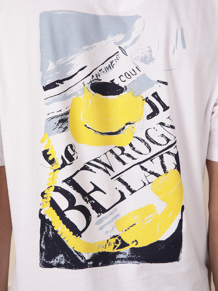 Be Lazy White Oversized T-Shirt