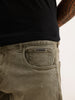 Faded Straight Fit Denim Jeans | Olive | WJN0200SR2237S