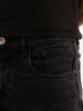 Washed Straight Fit Denim Jeans | Black
