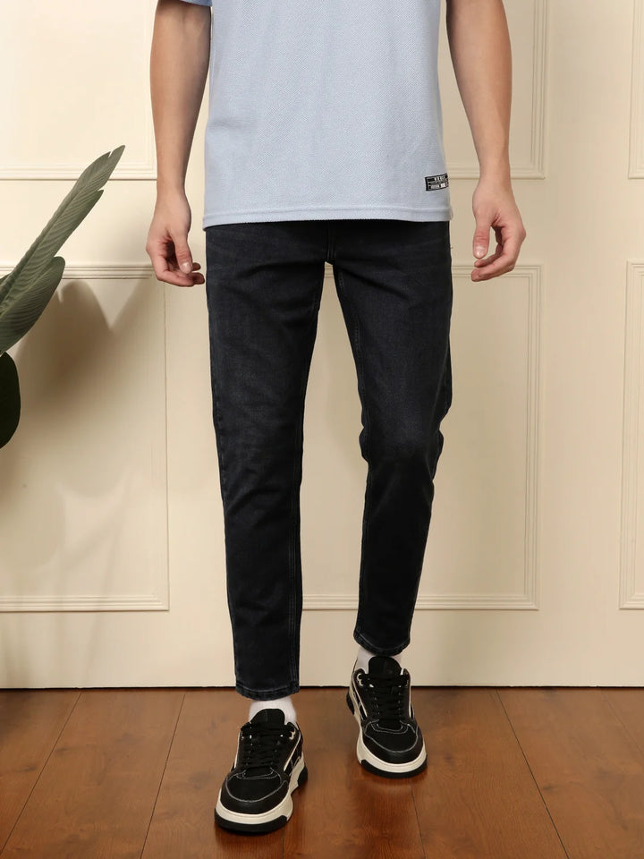 Solid Dark Blue Skinny Fit Denim Jeans