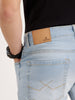 Slim Fit Placement Printed Denim Jeans | Light Blue