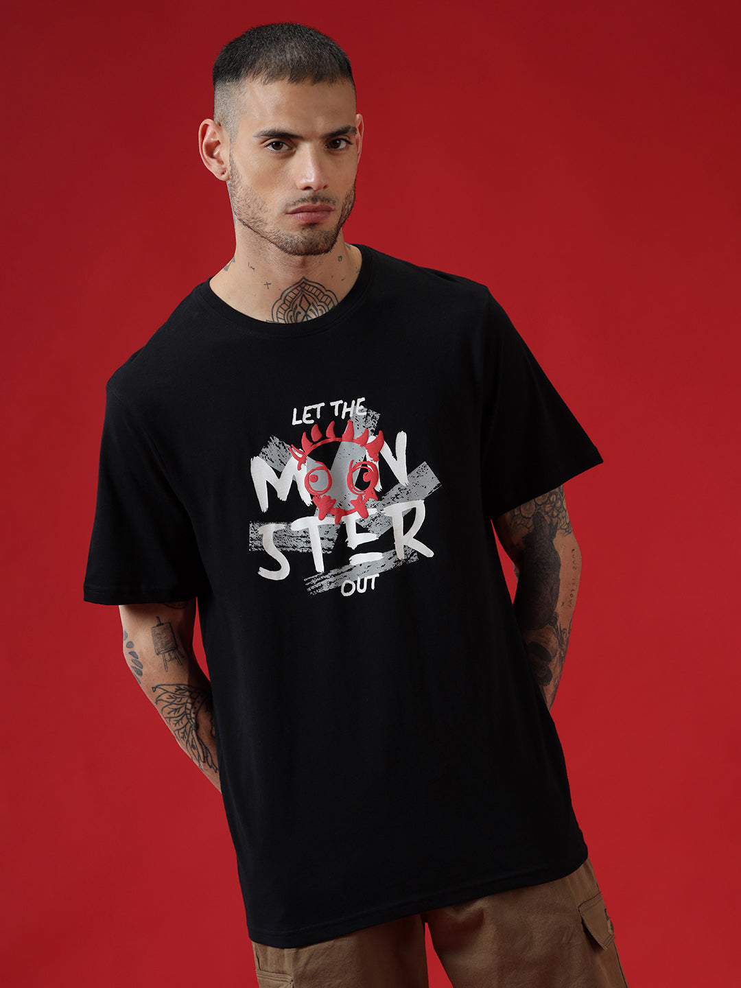 Let The Monster Out Black T-Shirt