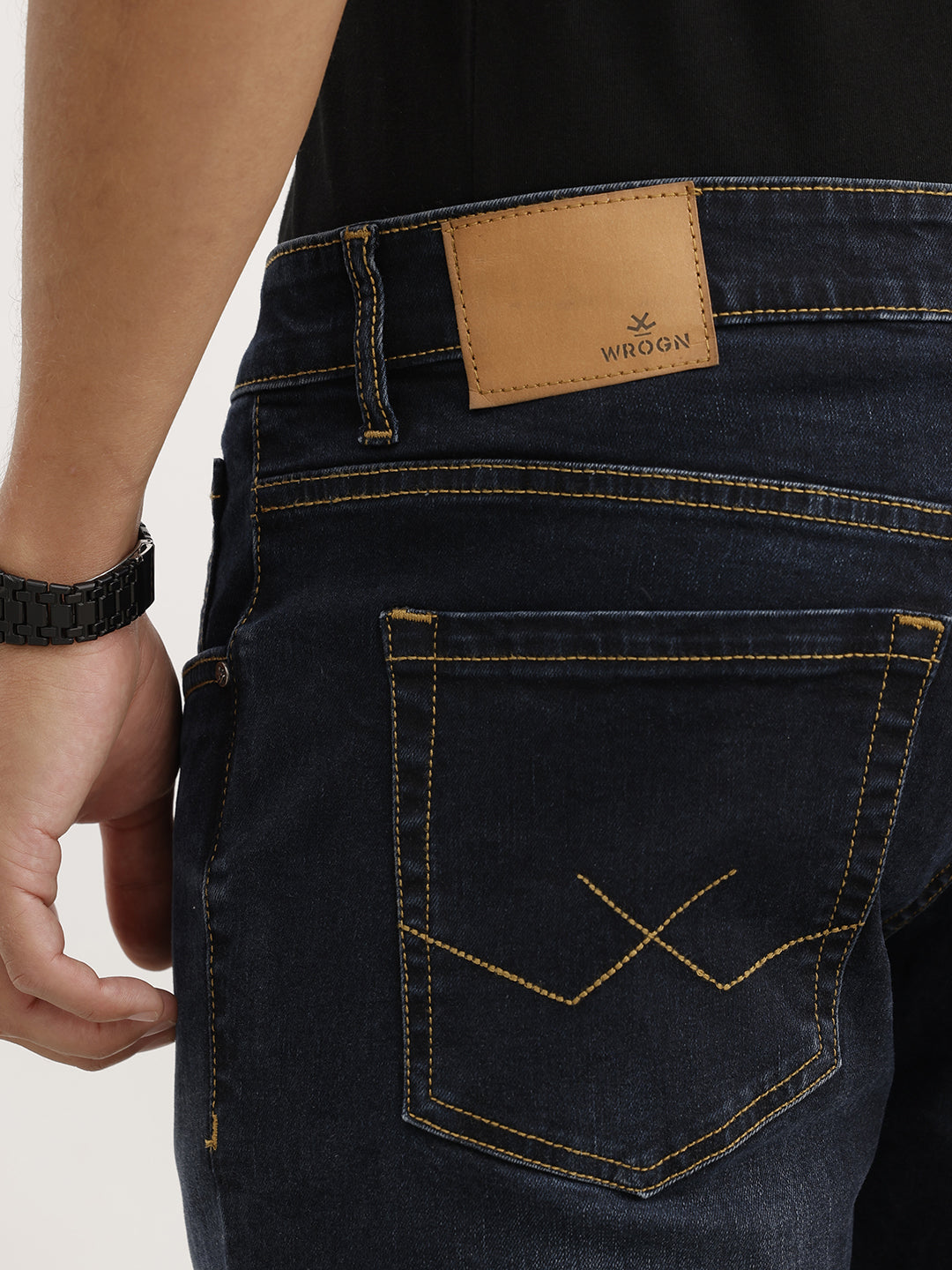 Faded Slim Fit Denim Jeans | Dark Blue