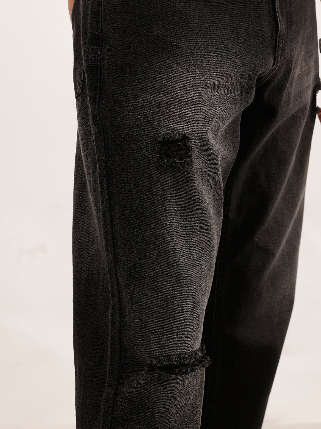 Distressed Heavy Fade Anti Fit Jeans | Dark Grey