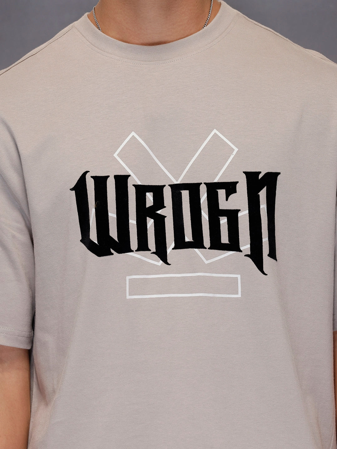 Black Street Typography Tshirt | Grey