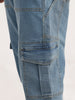 Classic Solid Denim Cargos | Light Blue