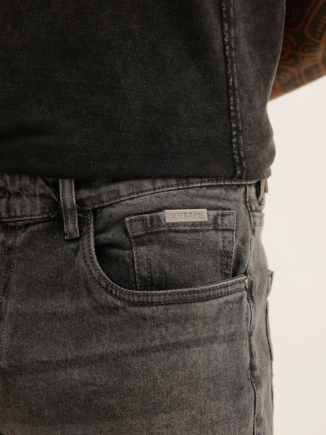Washed Slim Crop Fit Denim Jeans | Grey