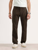 Straight Fit Herringbone Trouser | Olive