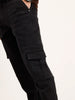 Relaxed Fit Cargo Denim Jeans | Black