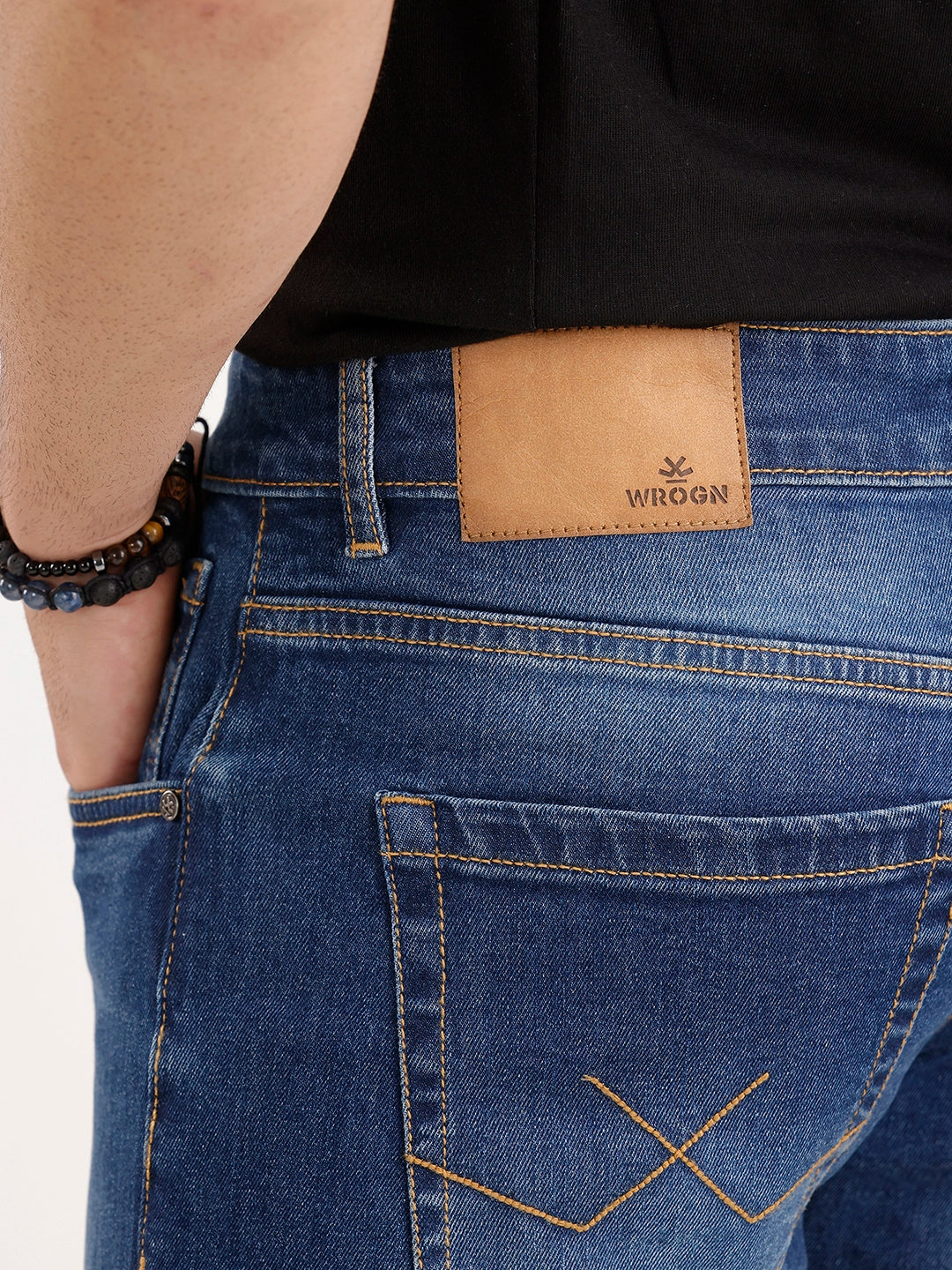 Faded Skinny Fit Denim Jeans | Dark Blue