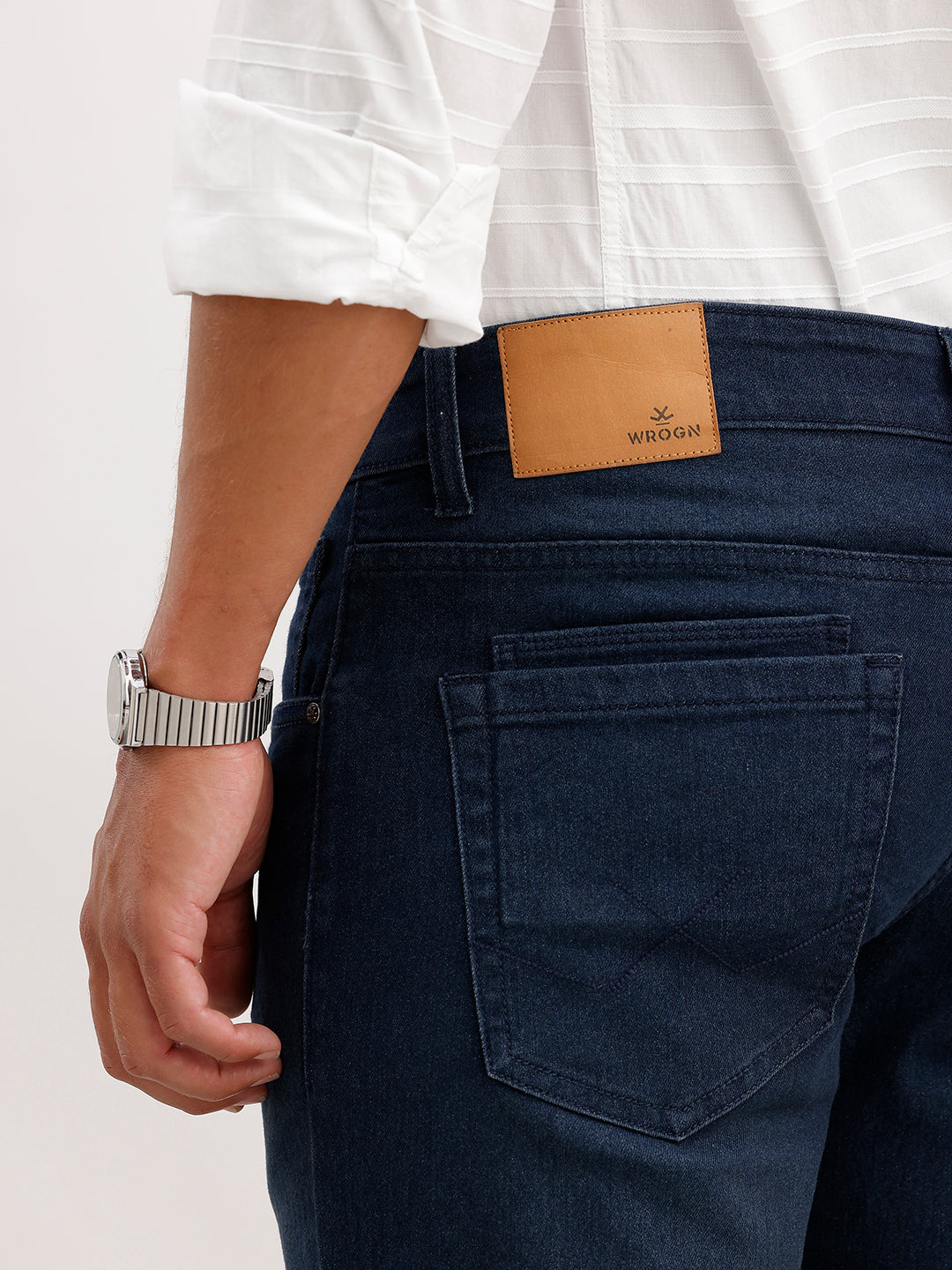 Solid Slim Fit Denim Jeans | Dark Blue