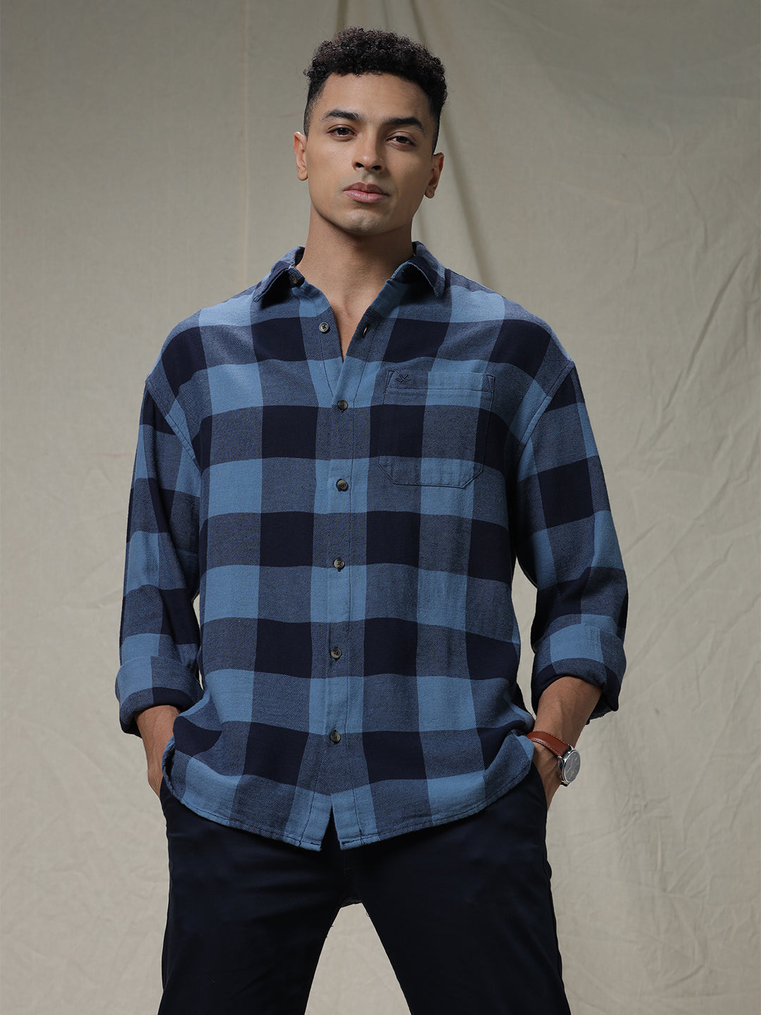 Checked Boxes Boxy Fit Shirt