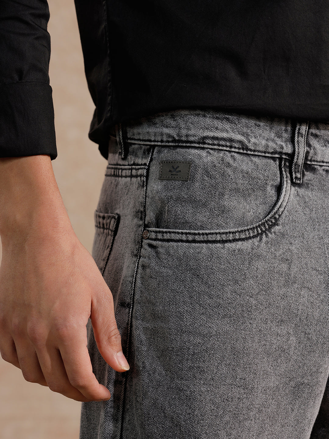 Casual Heavy Fade Loose Fit Jeans Grey – Wrogn