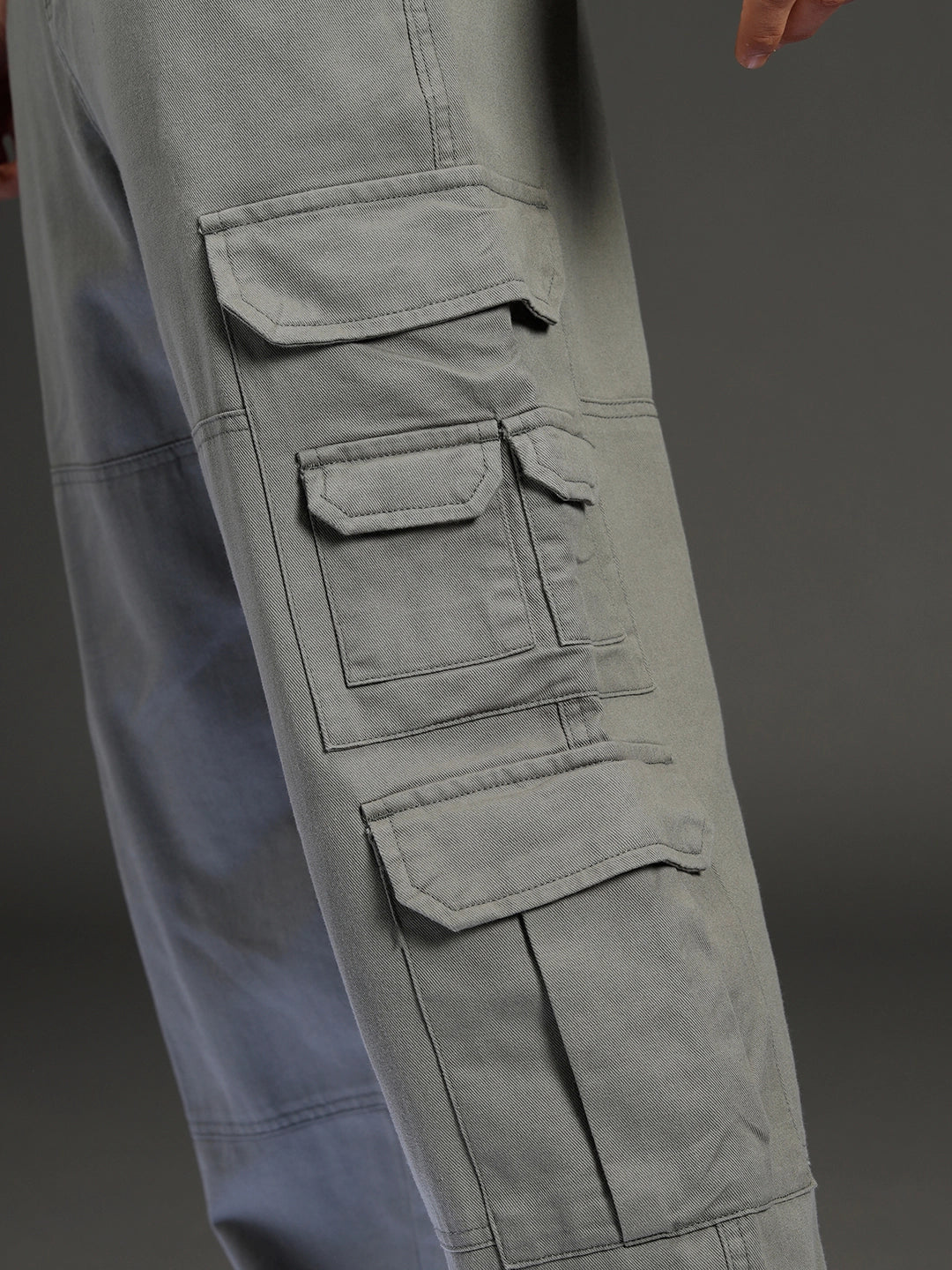 Men's casual loose fit cargo pocket trousers | Grey