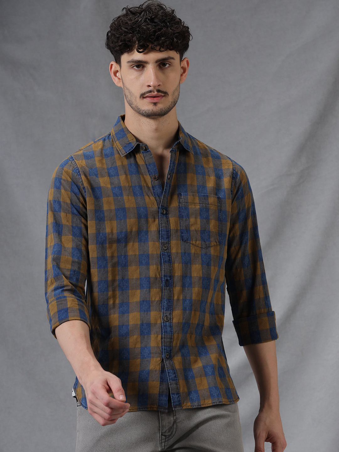 Khaki Checks Mastery Men's Shirt