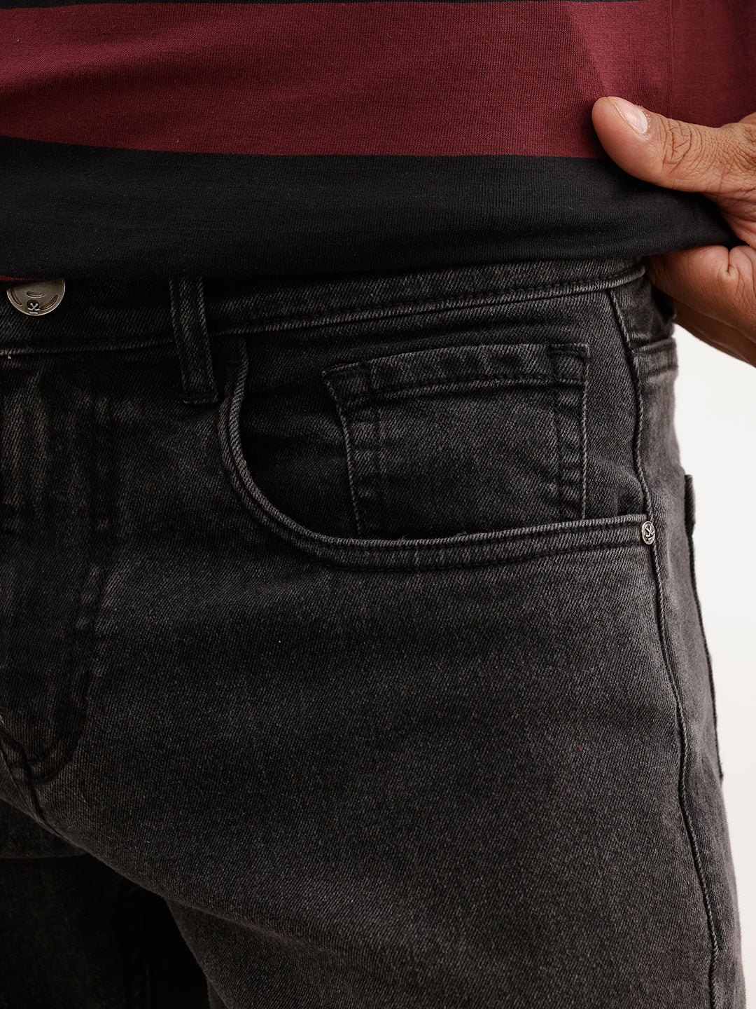 Faded Slim Fit Denim Jeans | Dark Grey