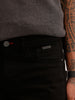 Solid Straight Fit Denim Jeans | Black
