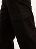 Solid Straight Fit Cargo Trouser | Black