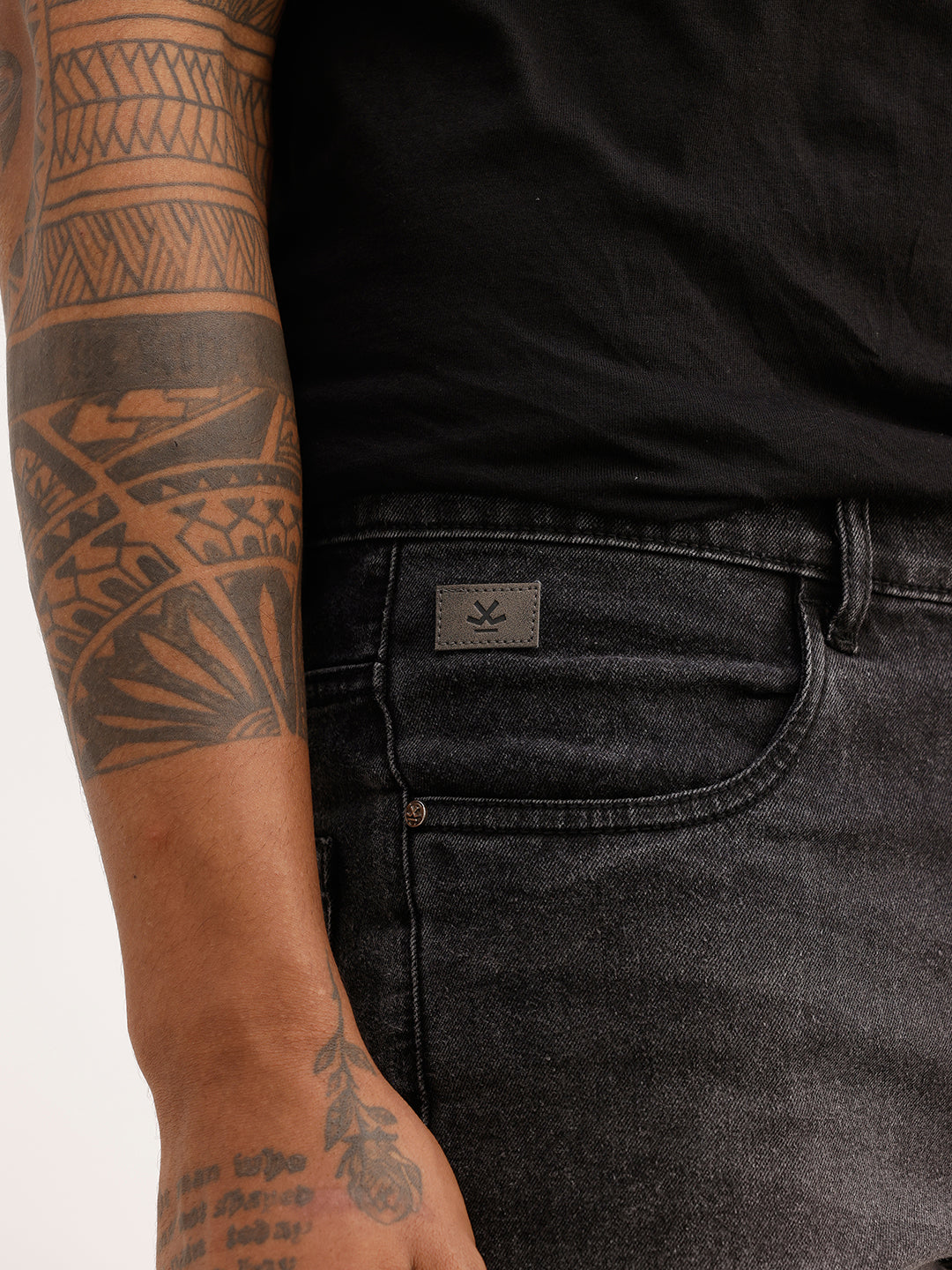 Faded Straight Fit Denim Jeans | Grey