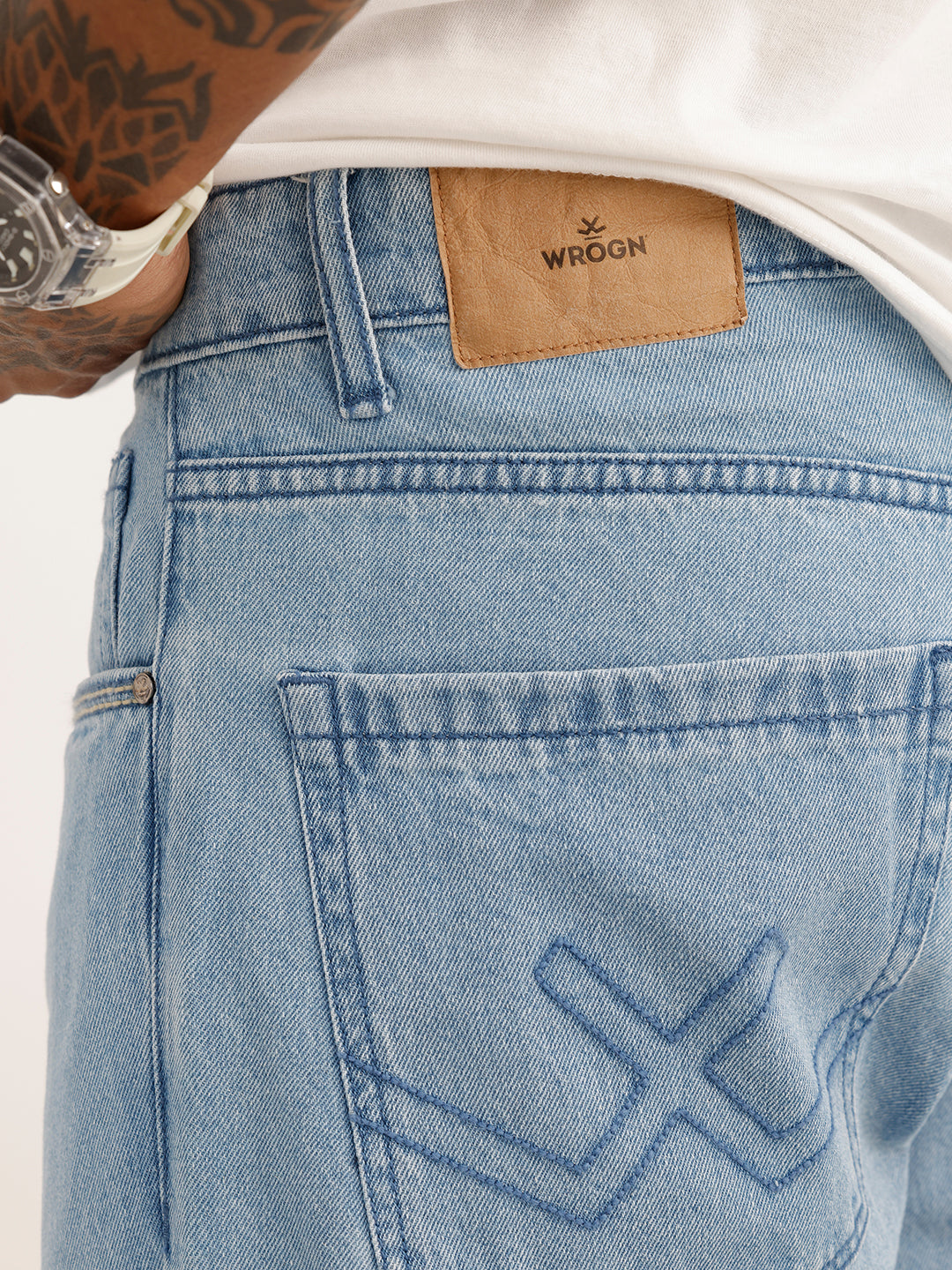 Solid Anti Fit Denim Jeans | Light Blue