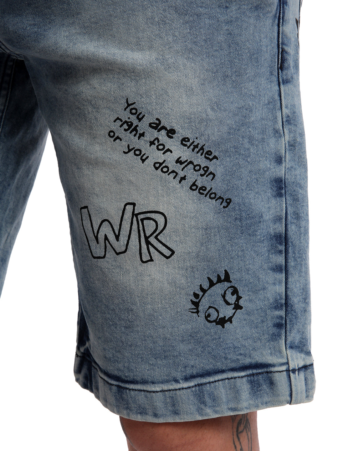 Wrogn Monster Denim Shorts