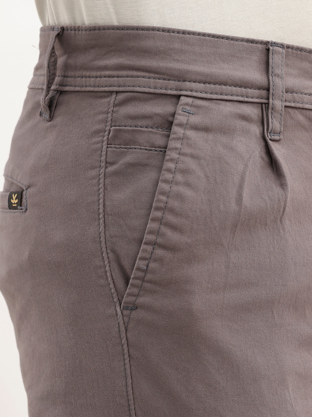 Classic Solid Straight Fit Trousers | Dark Grey