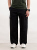 Solid Loose Fit Cargo Trouser | Black