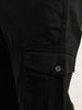 Solid Straight Fit Cargo Trouser | Black