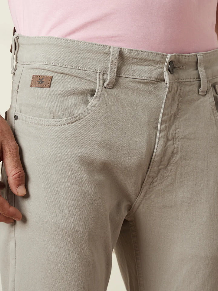 Casual Slim Tapered Jeans | Beige