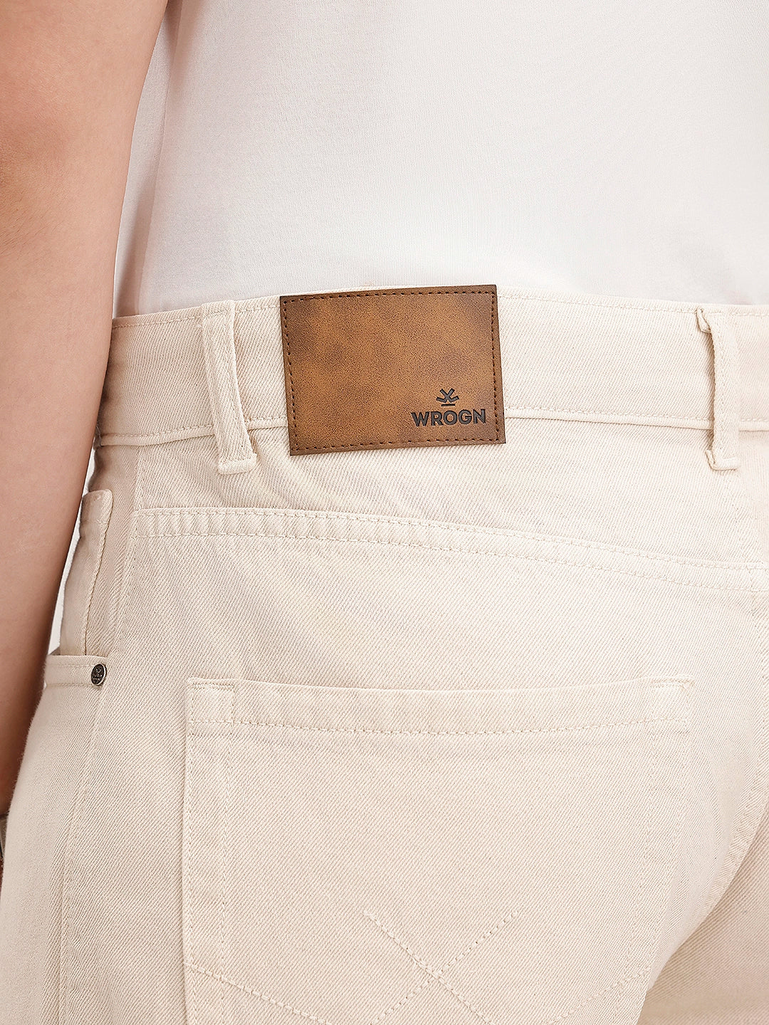 Loose Fit Denim Jeans | Beige