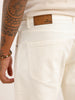 Solid Relaxed Fit Denim Jeans | Beige