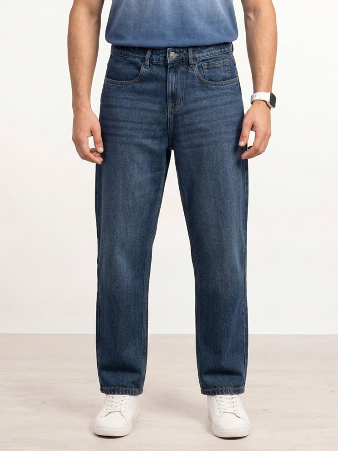 Loose Fit Denim Jeans | Dark Blue
