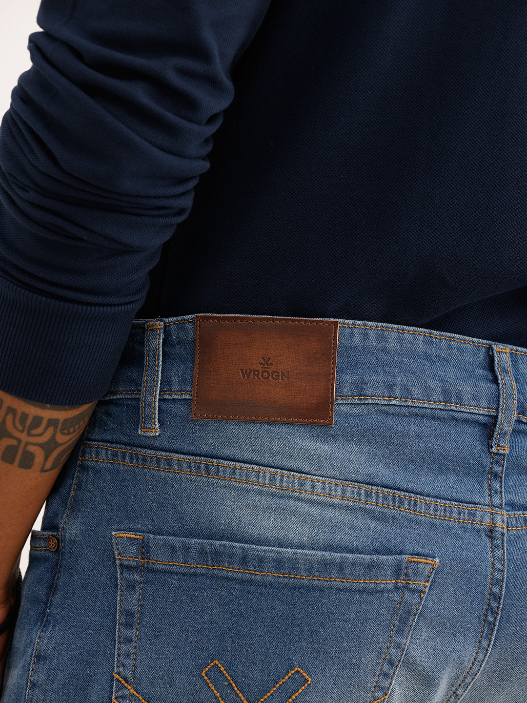 Faded Straight Fit Denim Jeans | Light Blue | WJN0200SR2017S