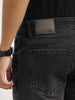 Straight Fit Faded Denim Jeans | Black
