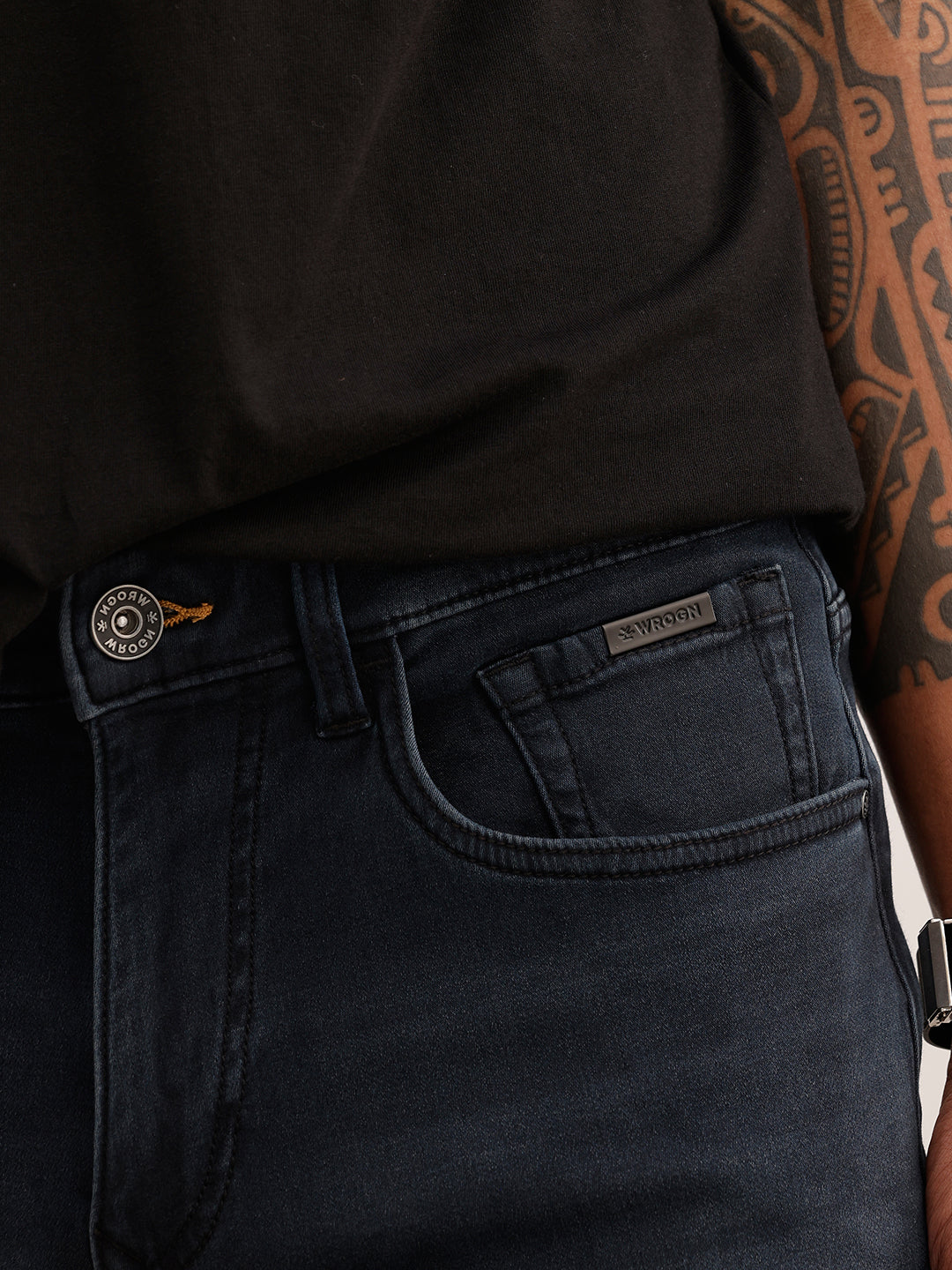 Faded Straight Fit Denim Jeans | Dark Grey | WJN0200SR2061S