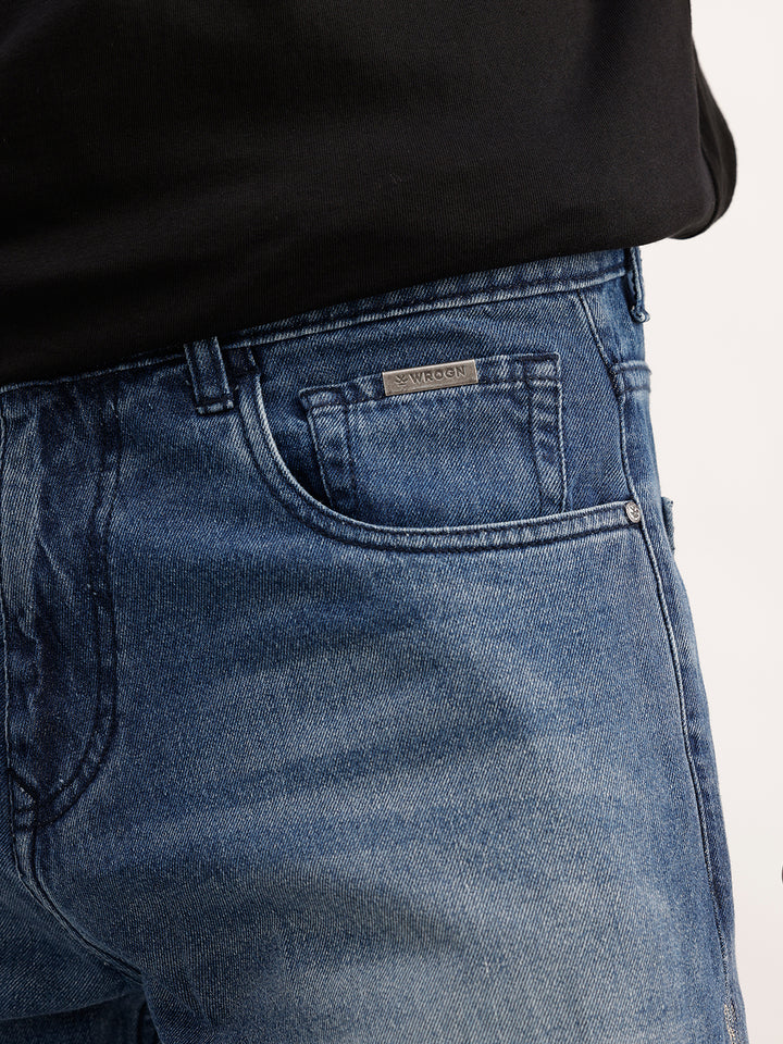 Loose Fit Faded Denim Jeans | Blue