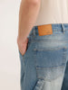 Loose Fit Faded Denim Jeans  | Light Blue