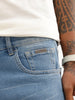 Straight Fit Strip Detail Denim Jeans | Light Blue