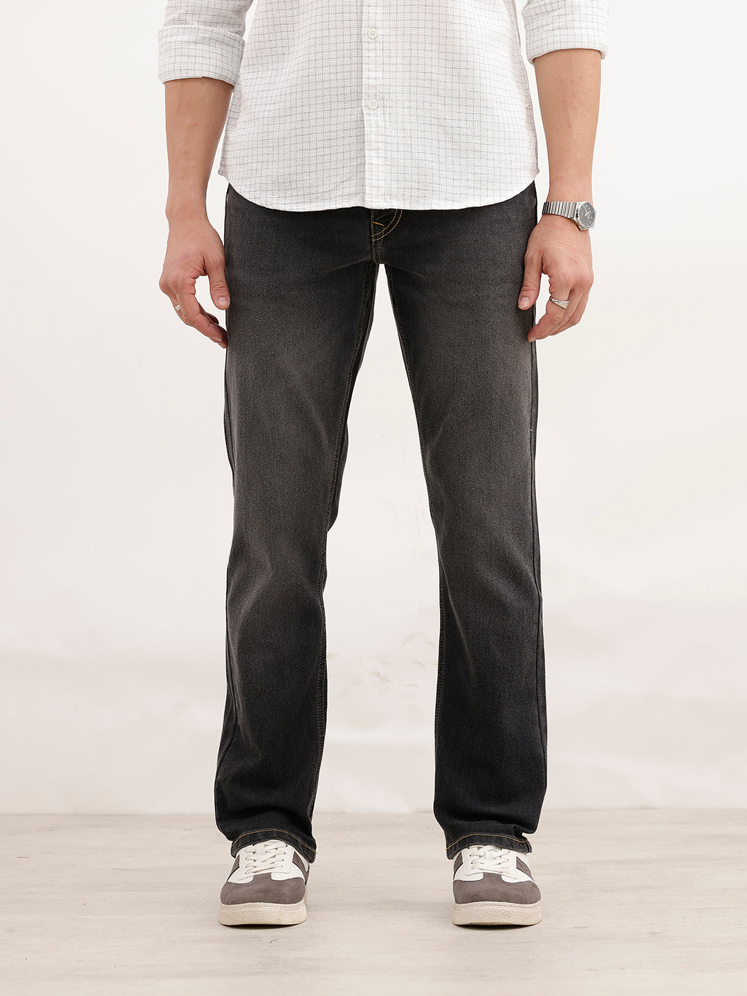 Faded Slim Fit Denim Jeans | Dark Grey
