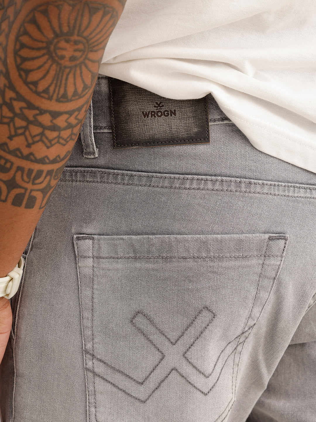 Heavy Faded Straight Fit Denim Jeans | Grey